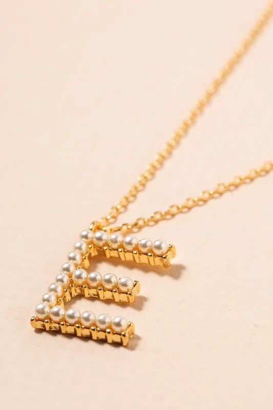 Pearl Initial Letter Necklace