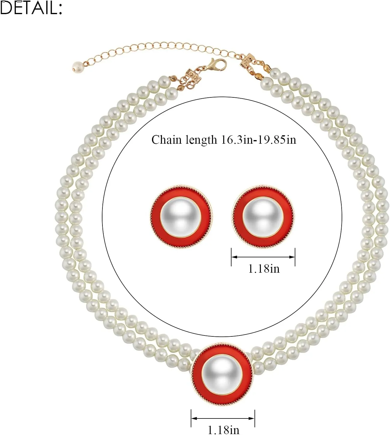 Pearl Jewelry Set for Women,Pearl Necklace and Earring Set for Women Anniversary Birthday Friendship Party Valentine Gif