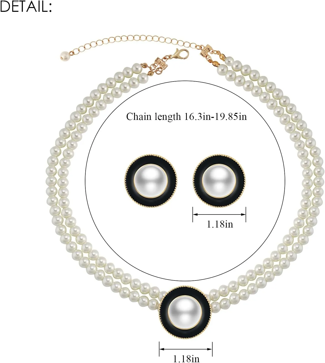 Pearl Jewelry Set for Women,Pearl Necklace and Earring Set for Women Anniversary Birthday Friendship Party Valentine Gif