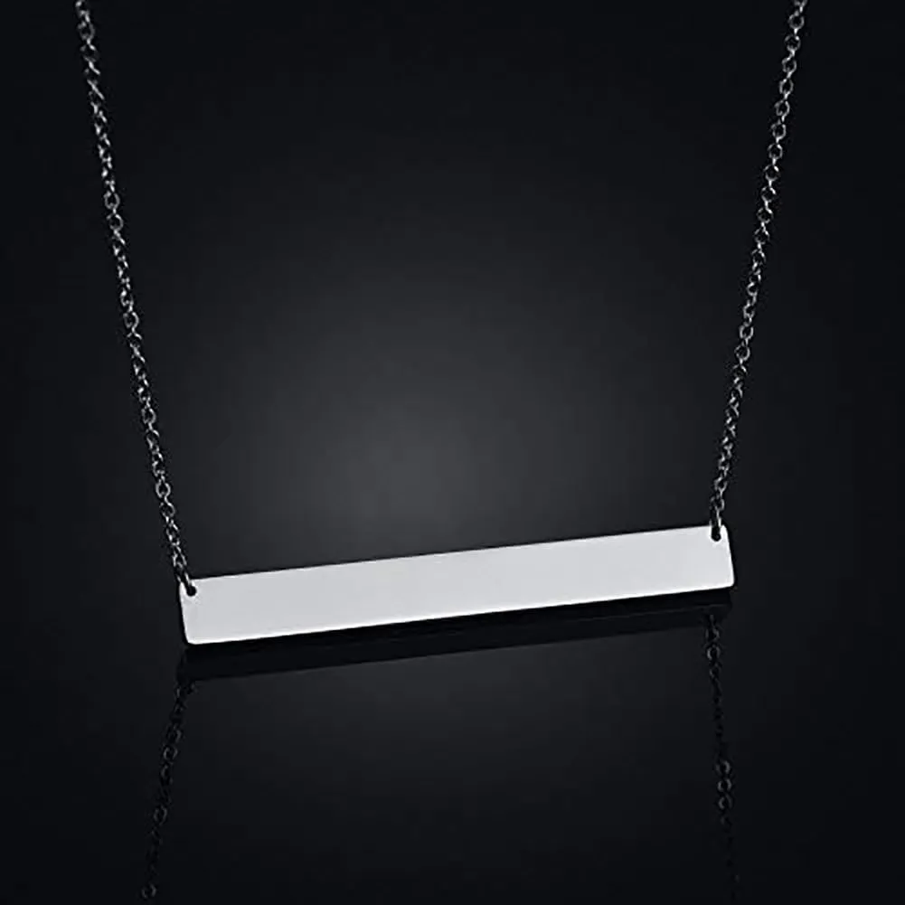 Personalized ASL Name Bar Necklace Custom Sign Language Deaf Jewelry Interpreter Gift