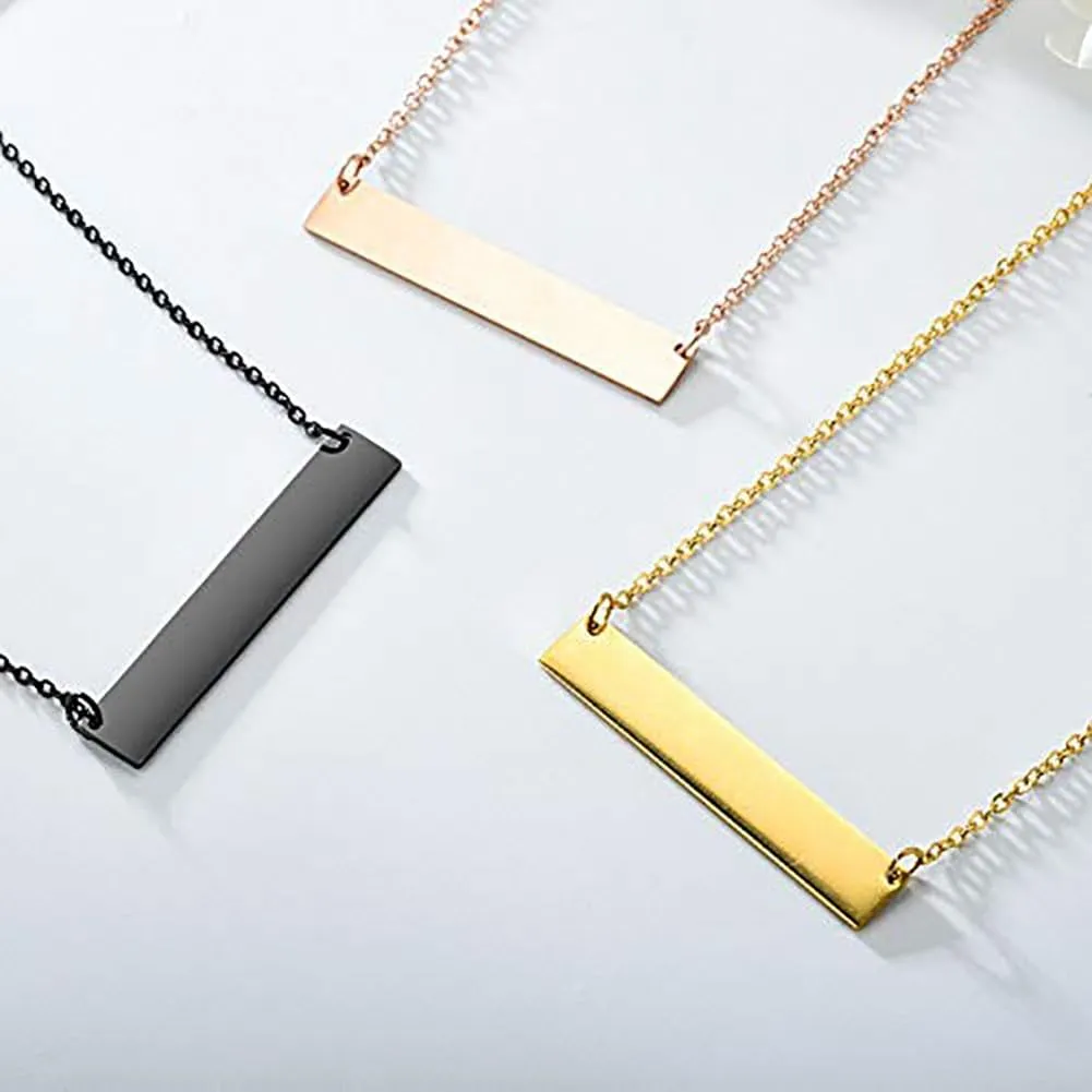 Personalized ASL Name Bar Necklace Custom Sign Language Deaf Jewelry Interpreter Gift