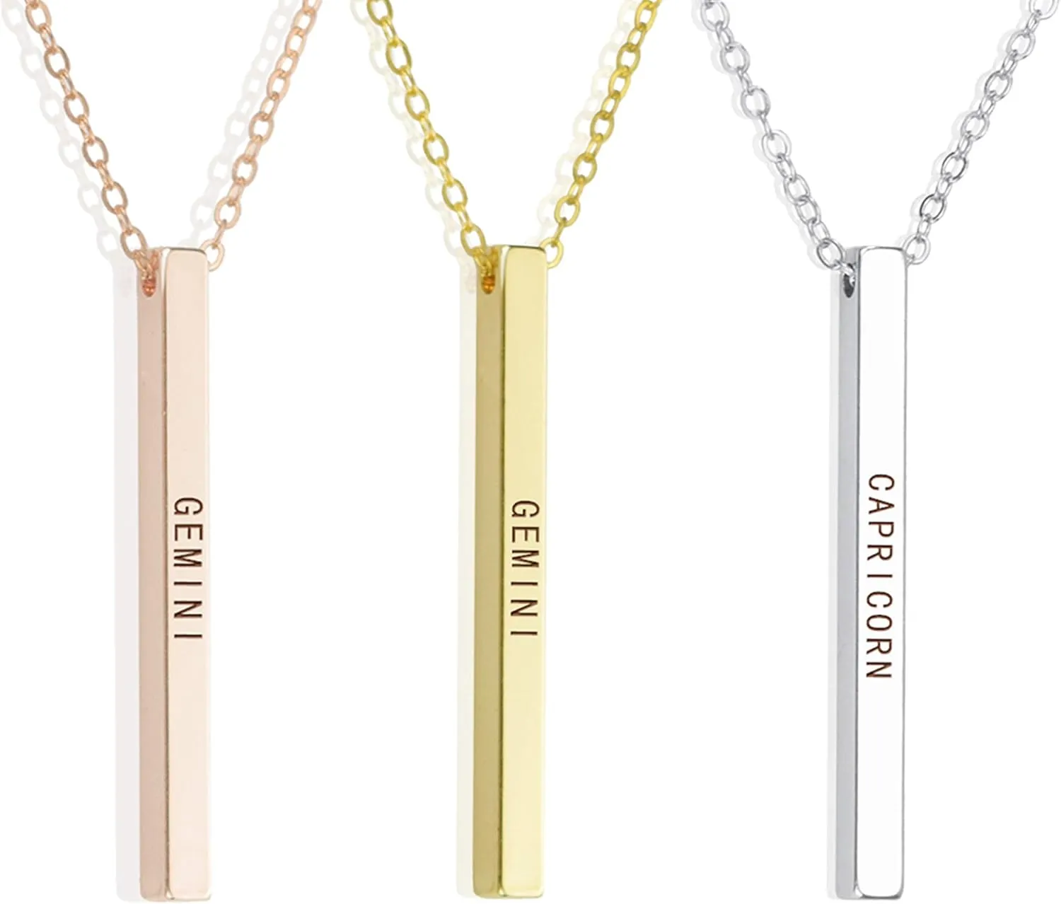 Personalized Bar Name Pendant Necklace Dainty Stainless Steel Necklace Handmade Custom Name Engravable Necklace with Adjustable Chain Gift for Women/Lover/Mom/Daughter