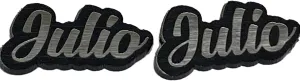 Personalized Custom Black and Silver Posts Studs Earrings Name Plate Laser Cut Design Stunning - Quality, Attractive Fashion Earrings, Made To Order, Any Name or Word - 1 INCH Size, Post Earrings Design