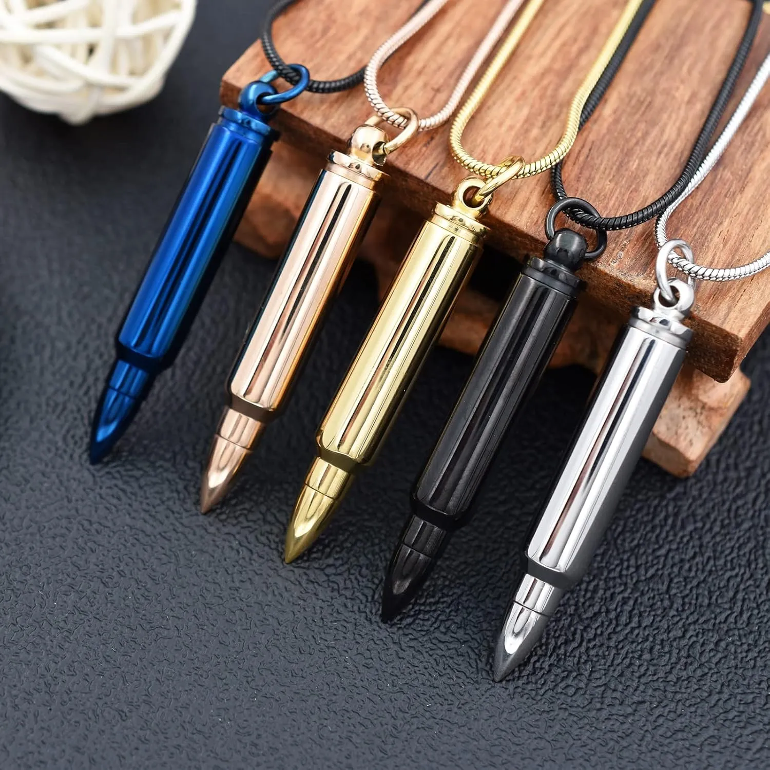 Personalized Custom Bullet Urn Necklaces for Ashes 316L Stainless Steel Bullet Memorial Keepsake Pendant Cremation Ash Urn Necklace for Women Men Keepsake Gift