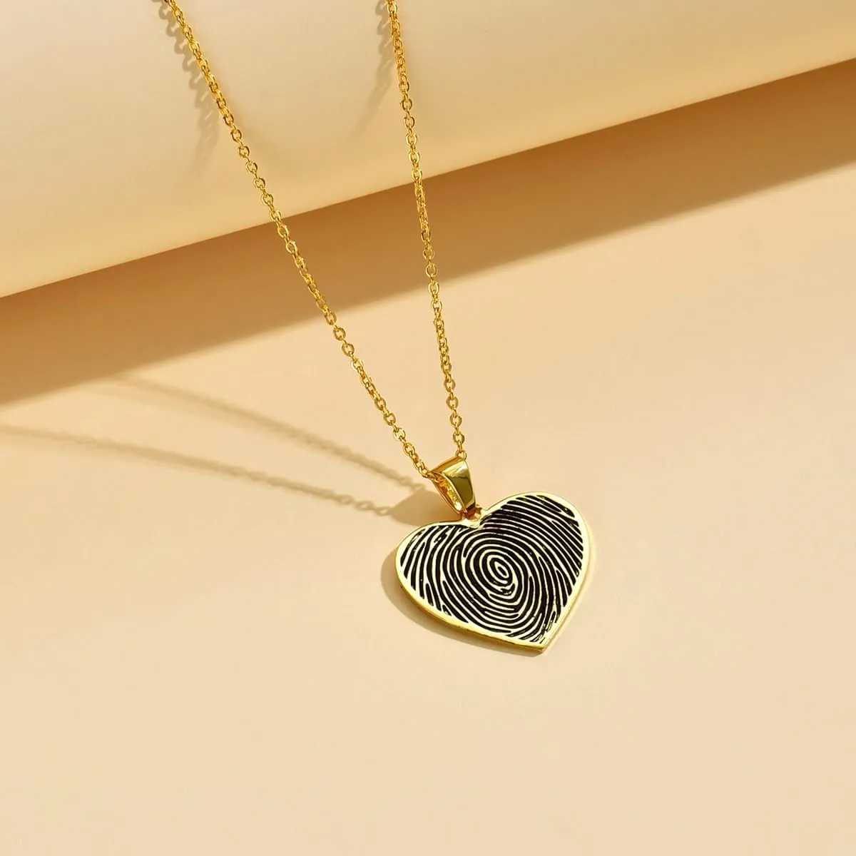 Personalized Fingerprint Necklace Custom Engraved Handwriting Message Pendant Necklace Memorial Necklace for Women Memorial Jewelry Grandma Gift