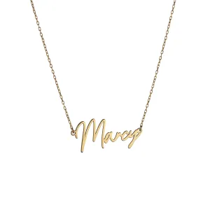 Personalized Gifts for Women Silver, Name Necklace Custom, Handmade Gold Name Necklace, Personalized Sterling Silver Custom Double Sided Name Plate Adjustable Chain by HStudio