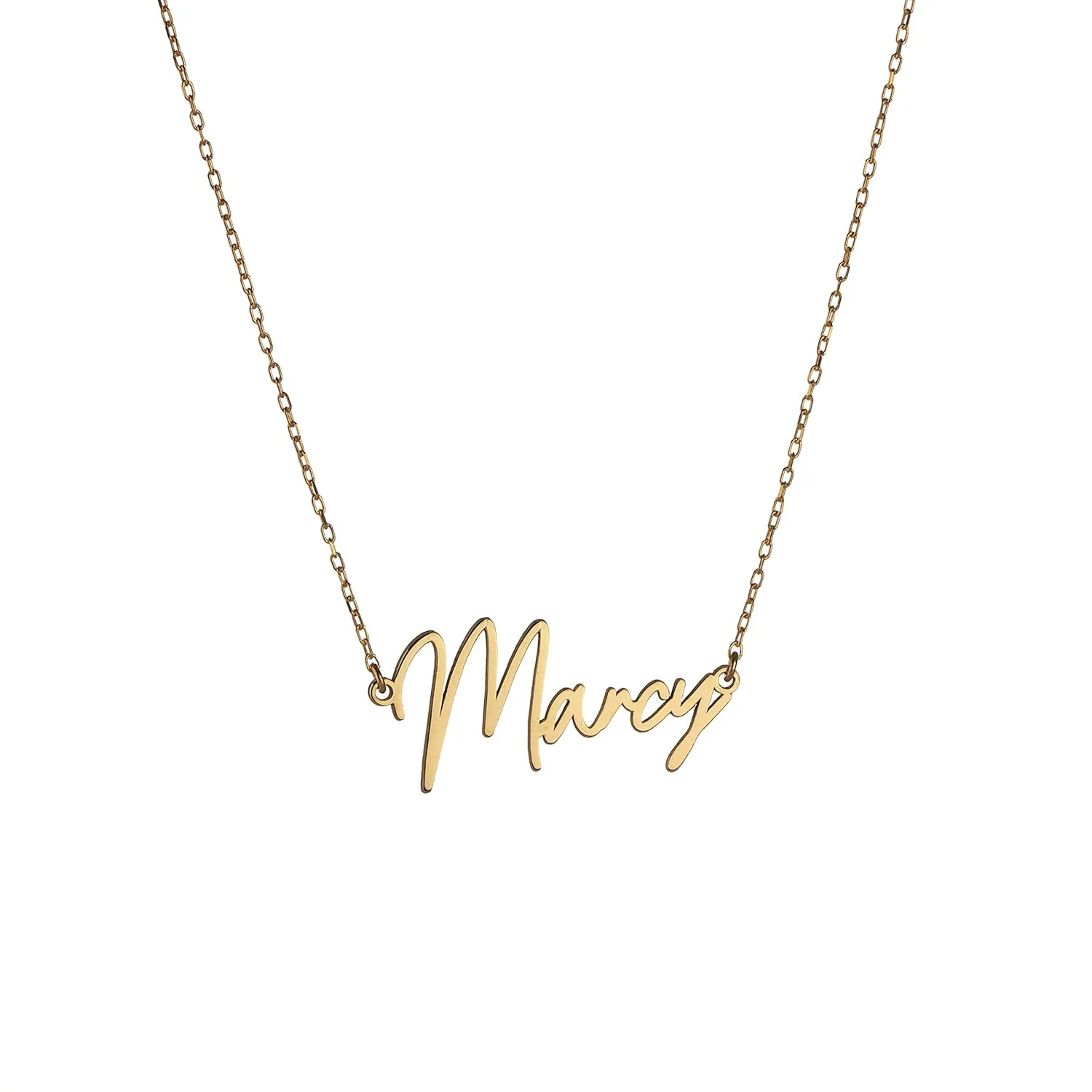 Personalized Gifts for Women Silver, Name Necklace Custom, Handmade Gold Name Necklace, Personalized Sterling Silver Custom Double Sided Name Plate Adjustable Chain by HStudio