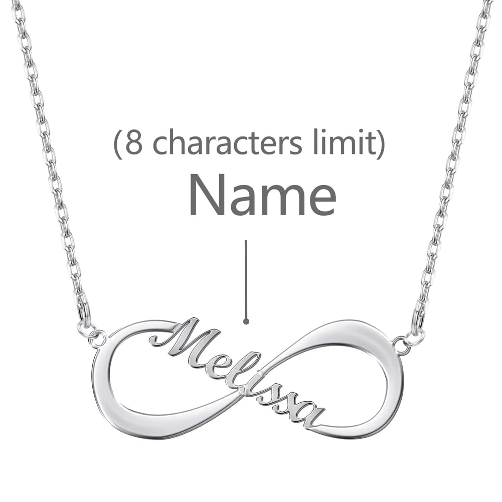 Personalized Infinity Custom Name Necklace Women Handmade Gold Pendant Necklace