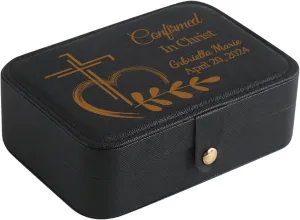 Personalized Jewelry Box Organizer Custom Name Date Cross - Confirmation Gift for Teen Girls & Women