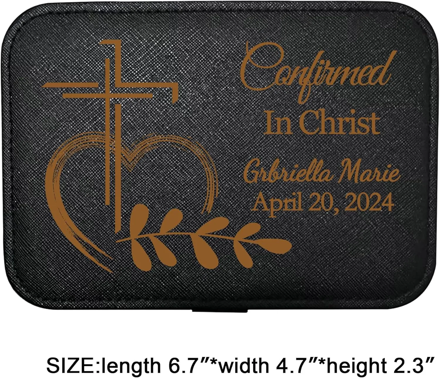 Personalized Jewelry Box Organizer Custom Name Date Cross - Confirmation Gift for Teen Girls & Women