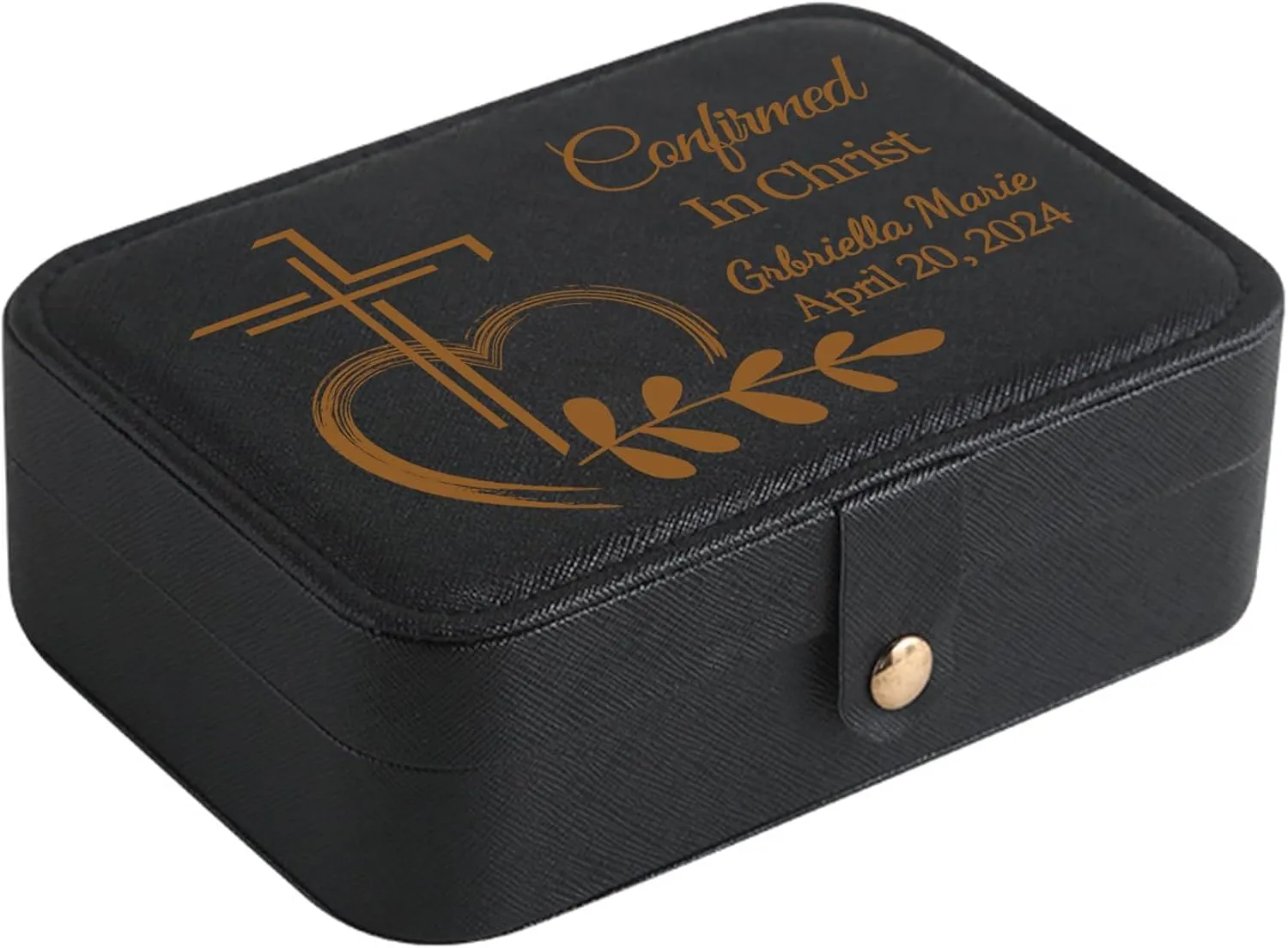 Personalized Jewelry Box Organizer Custom Name Date Cross - Confirmation Gift for Teen Girls & Women