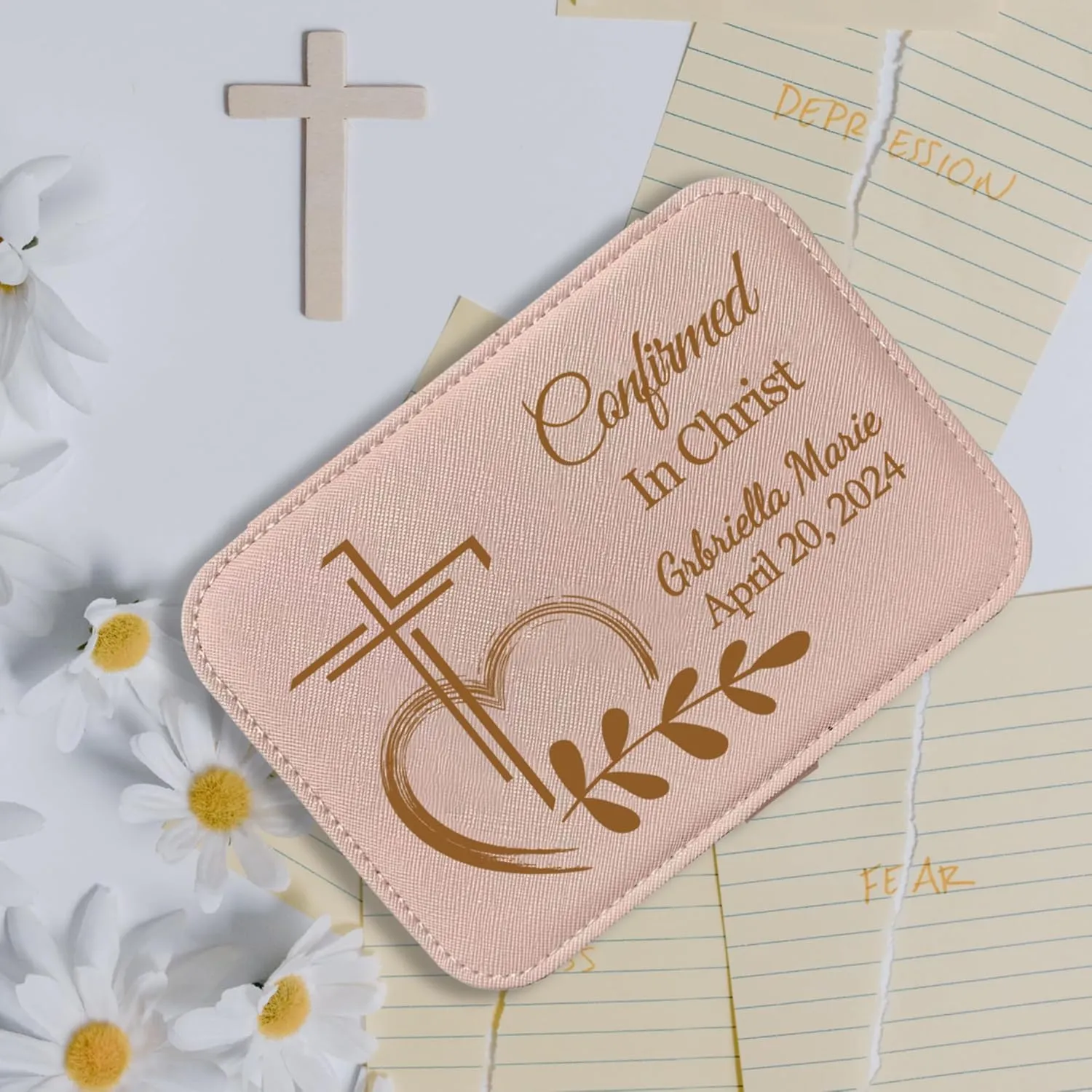 Personalized Jewelry Box Organizer Custom Name Date Cross - Confirmation Gift for Teen Girls & Women