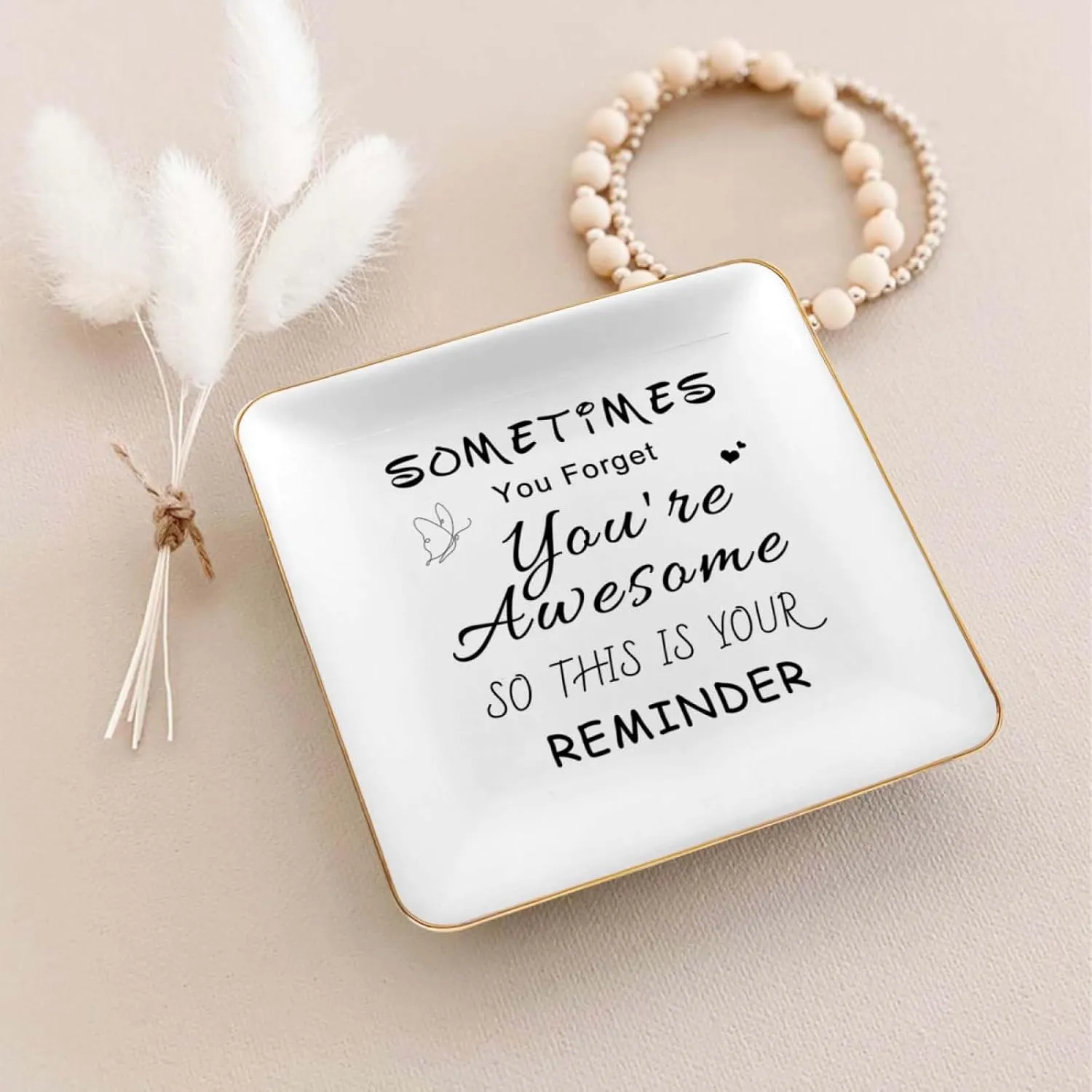 Personalized Jewelry Tray Ring Dish Ceramic Trinket Trays You Are Awesome Custom Earring Dishes for Him Her Customized Graduation Wedding Valentines Birthday Gifts for Daughter Friends