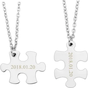 Personalized Master Custom Stainless Steel Jigsaw Puzzle Matching Pendant Couples Keychain for His and Hers