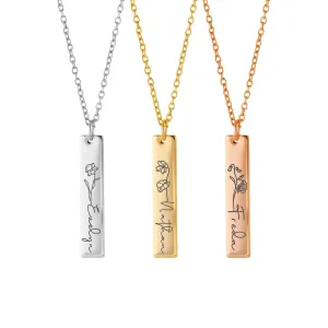 Personalized Name Necklace For Women, Custom Name Bar Pendant, Personalized Vertical Name Necklace Graduation Gift Or Mothers Day Gift For Her Mom Her Wife Girlfriend Christmas Gift