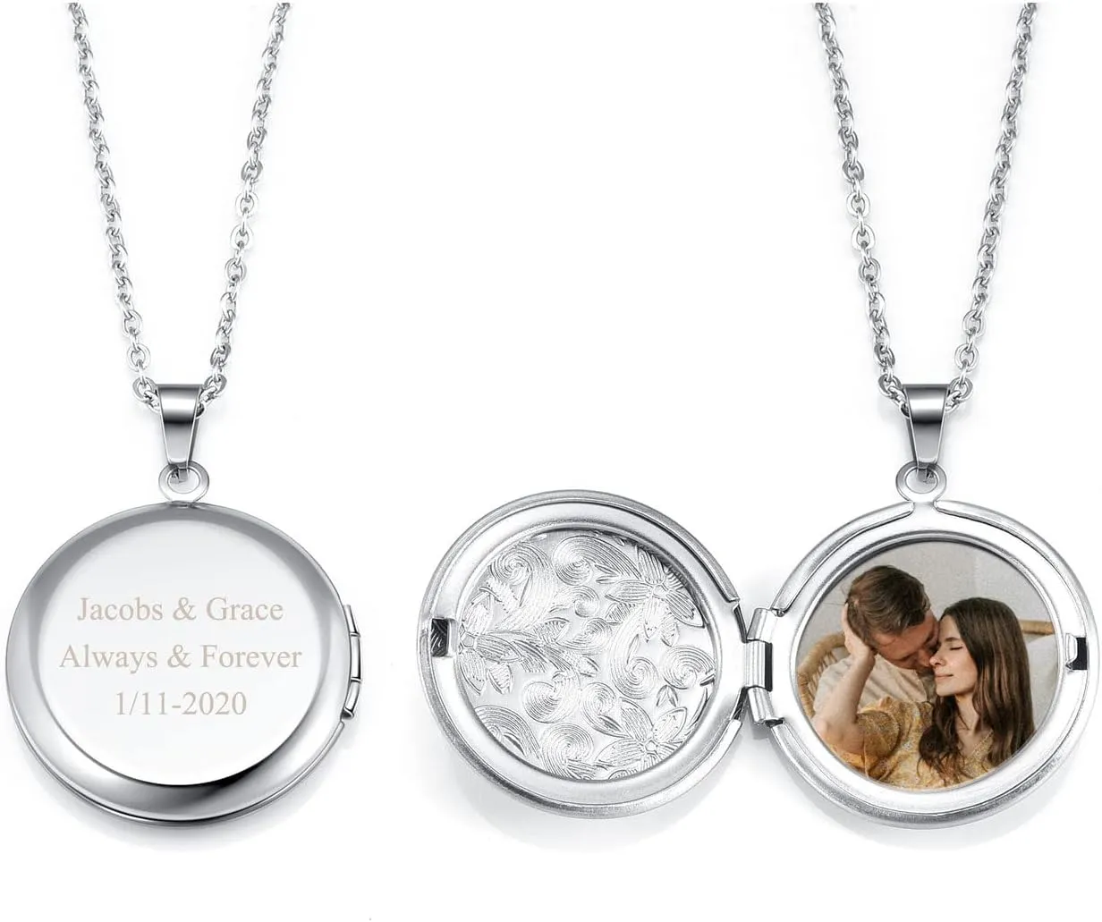 Personalized Photo Image Locket Pendant Round Locket Necklace That Holds Picture Custom Mothers Neclace with Any Memory Photo Locket Necklace Gifts for Mom