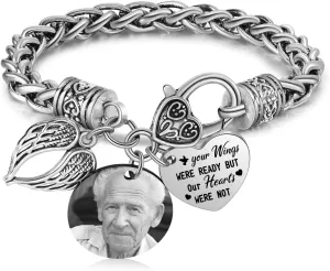 Personalized Photo Memory Bracelets for Women & Men - Customized Picture Bracelets for Loss of Loved Ones - Memorial Keepsake Jewelry