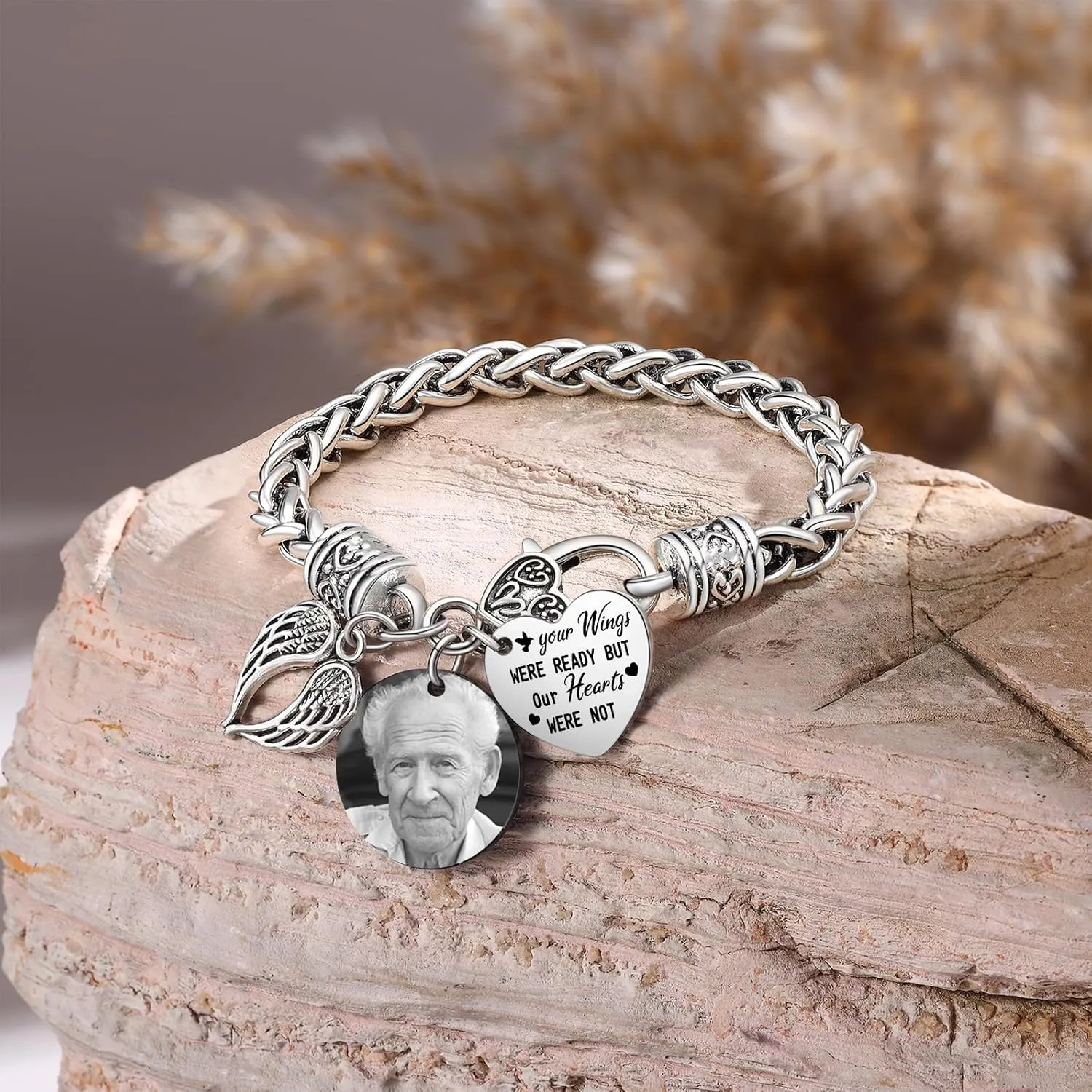 Personalized Photo Memory Bracelets for Women & Men - Customized Picture Bracelets for Loss of Loved Ones - Memorial Keepsake Jewelry