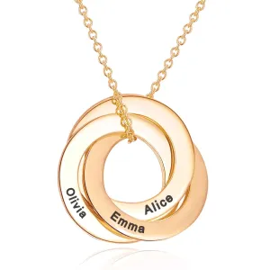 Personalized Russian Ring Name Necklace - Custom Name Necklace Personalized for Women 18K Gold Plated Customized Necklace Gifts for Mother's Day Gift Bridesmaid Birthday Gift