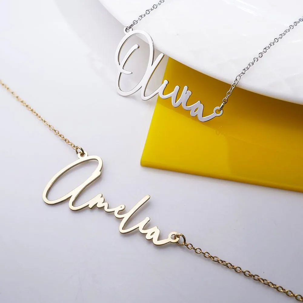 PicturesOnGold.com Custom Name Necklace For Women Personalized Name Necklace in Sterling Silver or Gold Necklace Personalized with any Name or Word