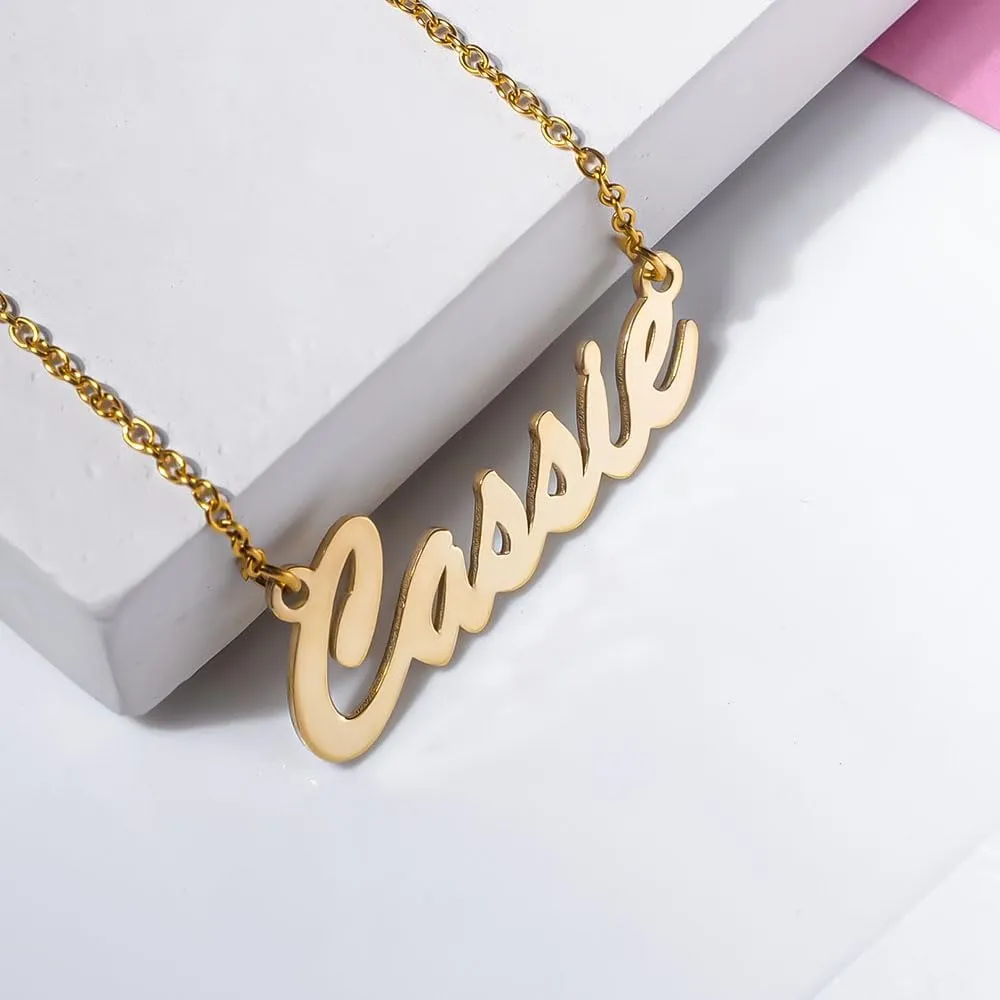 PicturesOnGold.com Custom Name Necklace For Women Personalized Name Necklace in Sterling Silver or Gold Necklace Personalized with any Name or Word