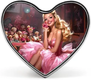 Pin Up Girl Print Heart Shape Badge Cute Heart Brooch Pins Button Badges for Backpack Jackets Hats Decor