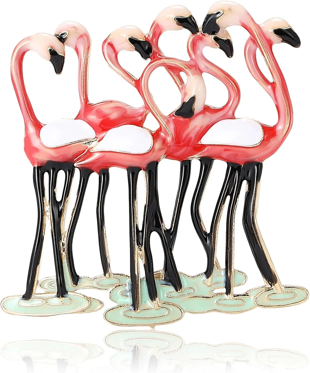 Pink Flamingo Brooch Lapel Pin Animal Bird Enamel Pins for Women Girls Cute Sweater Hat Dress Suit Tie Clothes Accessories Brooches Jewelry Christmas Valentines Day Gifts