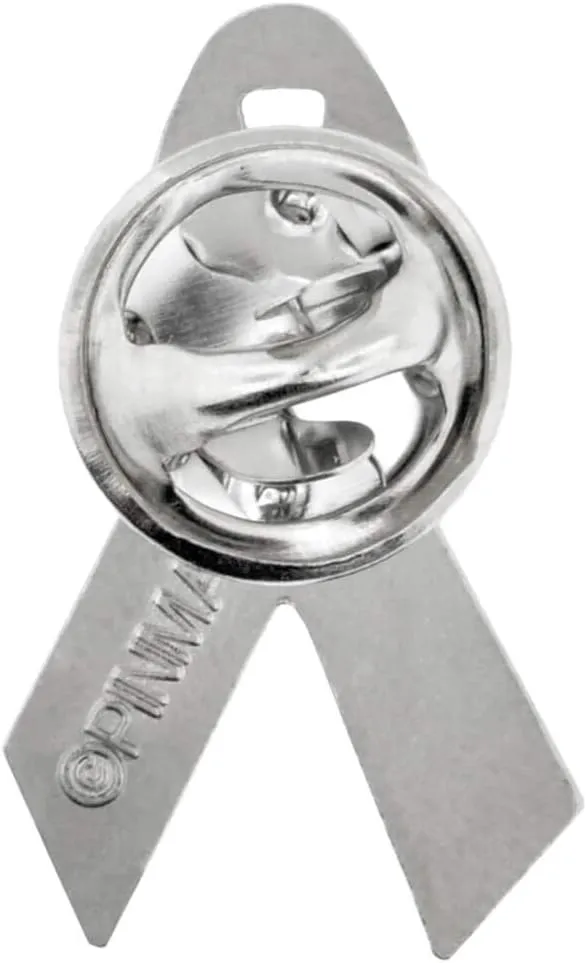 PinMart Awareness Enamel Lapel Pin  Nickel and Gold Plated Ribbon Pin  Prevention and Awareness Ribbon  Jewelry Brooch with Secure Clutch Back