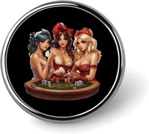 Poker Pinup Girls Round Badge Cute Brooch Pins Button Badges for Backpack Jackets Hats Decor