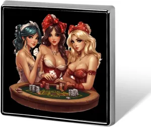 Poker Pinup Girls Square Badge Cute Heart Brooch Pins Button Badges for Backpack Jackets Hats Decor
