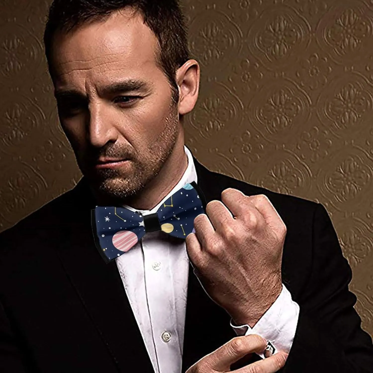 Pre-Tied Bow Ties for Men, Adjustable Classic Formal Business Bow Tie for Wedding
