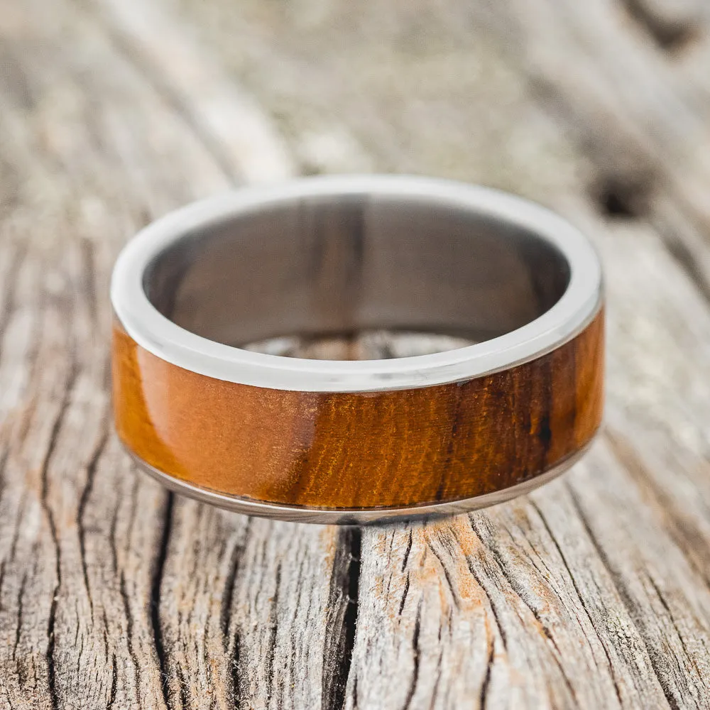 "RAINIER" - IRONWOOD WEDDING BAND - 14K WHITE GOLD - SIZE 10 1/2