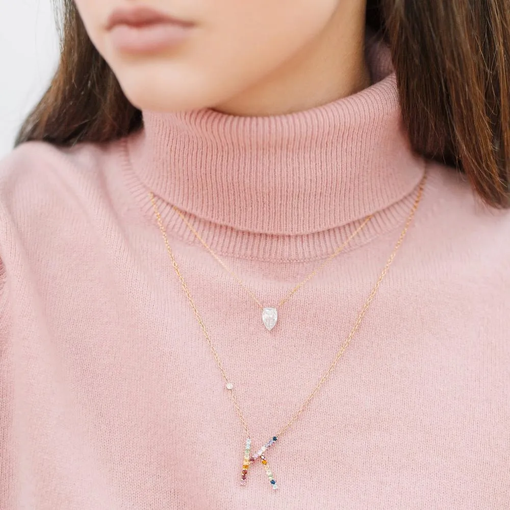 Rainbow Letter Necklace by Kelly Bello