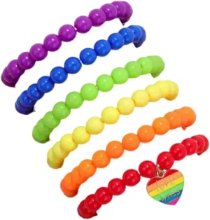 Rainbow LGBT Pride Bracelet Set Handmade Heishi Beaded Colorful Bracelets for Women Men Elastic Love Wins Bracelet Friendship Jewelry
