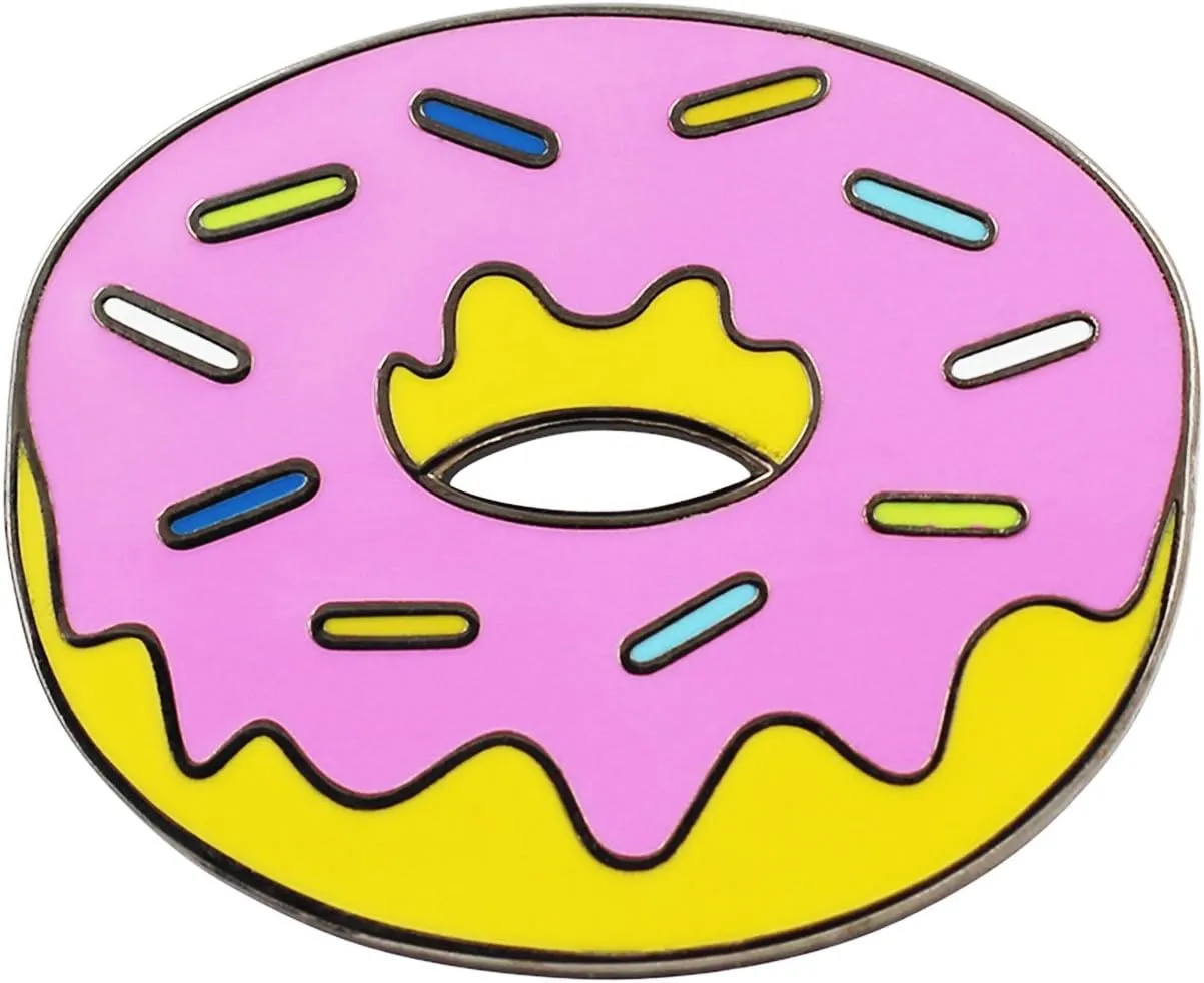 REAL SIC Donut Enamel Pin - Classic Simpsons Donut Pin for Backpacks, Jackets, Hats & Tops