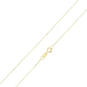 REAL Solid 14K Gold 0.5mm Box Chain Necklace for Women with Spring Ring Clasp