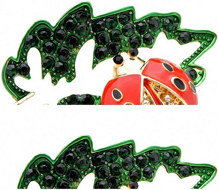 Rhinestone Ladybug Pin Brooch Insect Bug Brooches Kids Accessories Cute Jewelry Good Gift