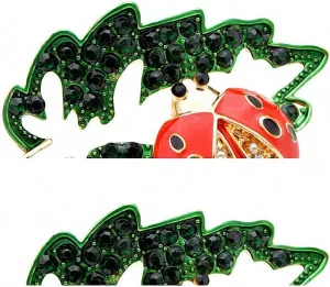 Rhinestone Ladybug Pin Brooch Insect Bug Brooches Kids Accessories Cute Jewelry Good Gift