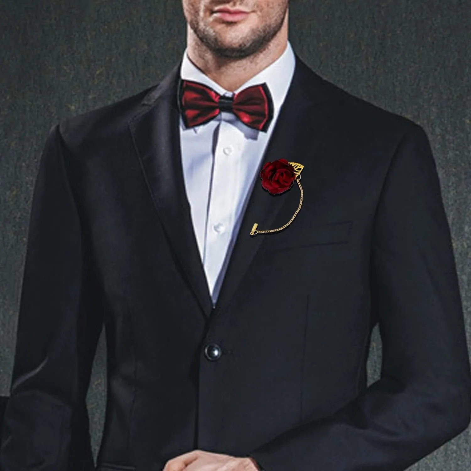 Rose Flower Wedding Brooches Cloth Art Floral Leaf Suit Shirt Lapel Brooch Pin Fashion Jewelry Boutonniere for Men Women Gold Plated