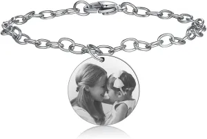 ROSI Personalized Bracelets with Picture Inside, Custom Projection Bracelets with Photos, Picture Bracelet Personalized Photo Gifts, Memorial Gifts for Women Mom Family Couple Girl