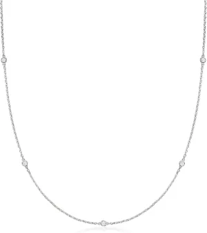Ross-Simons 0.20 ct. t.w. Lab-Grown Diamond Station Necklace in Sterling Silver
