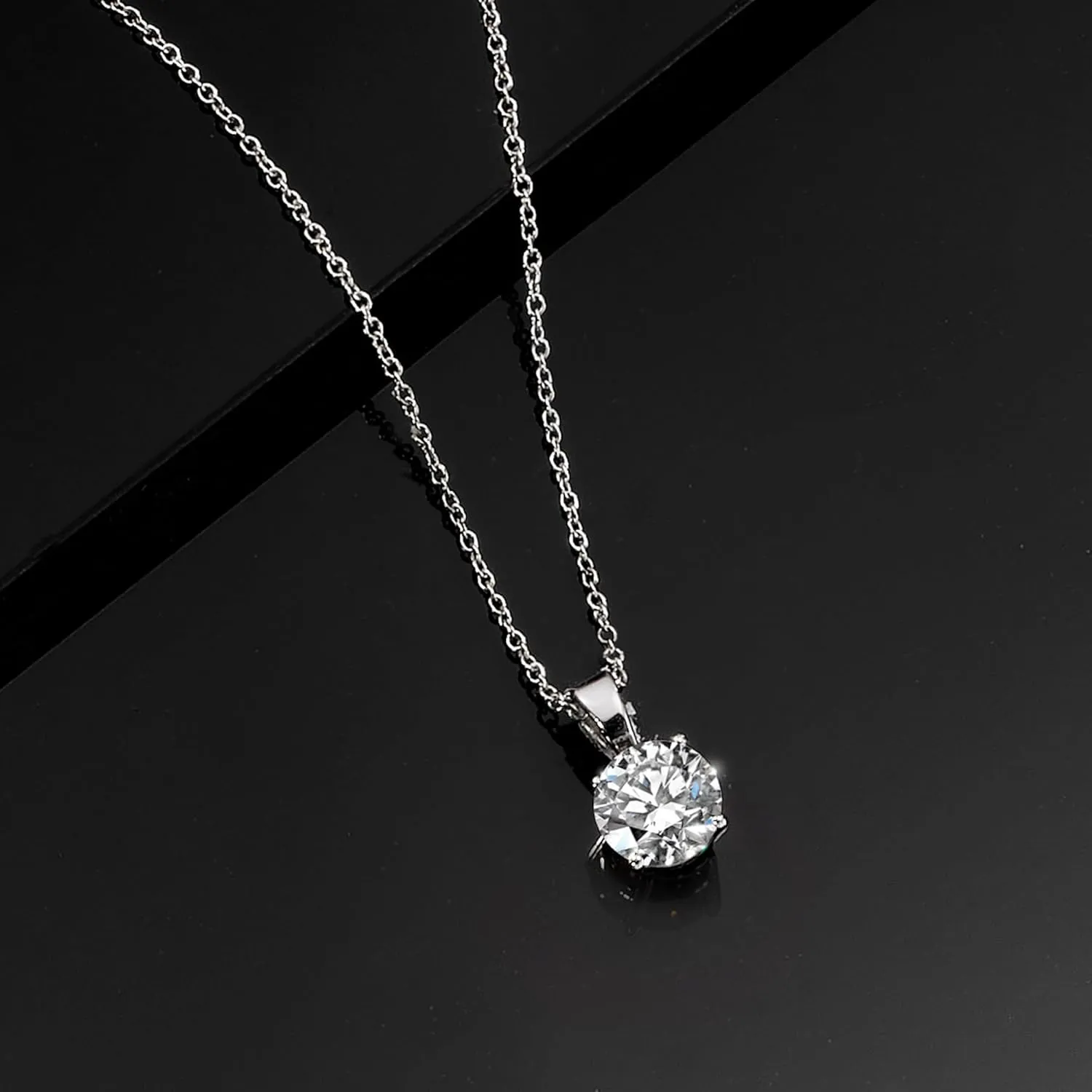Ross-Simons 1.00 Carat Lab-Grown Diamond Solitaire Necklace in Sterling Silver