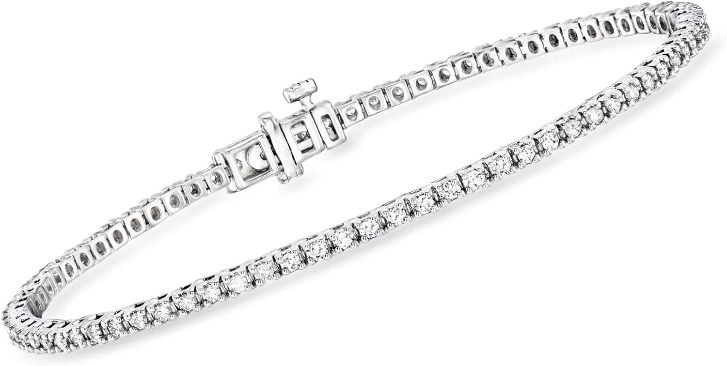 Ross-Simons 1.00 ct. t.w. Lab-Grown Diamond Tennis Bracelet in Sterling Silver