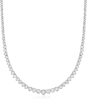 Ross-Simons 5.00 ct. t.w. Graduated Lab-Grown Diamond Tennis Necklace in Sterling Silver