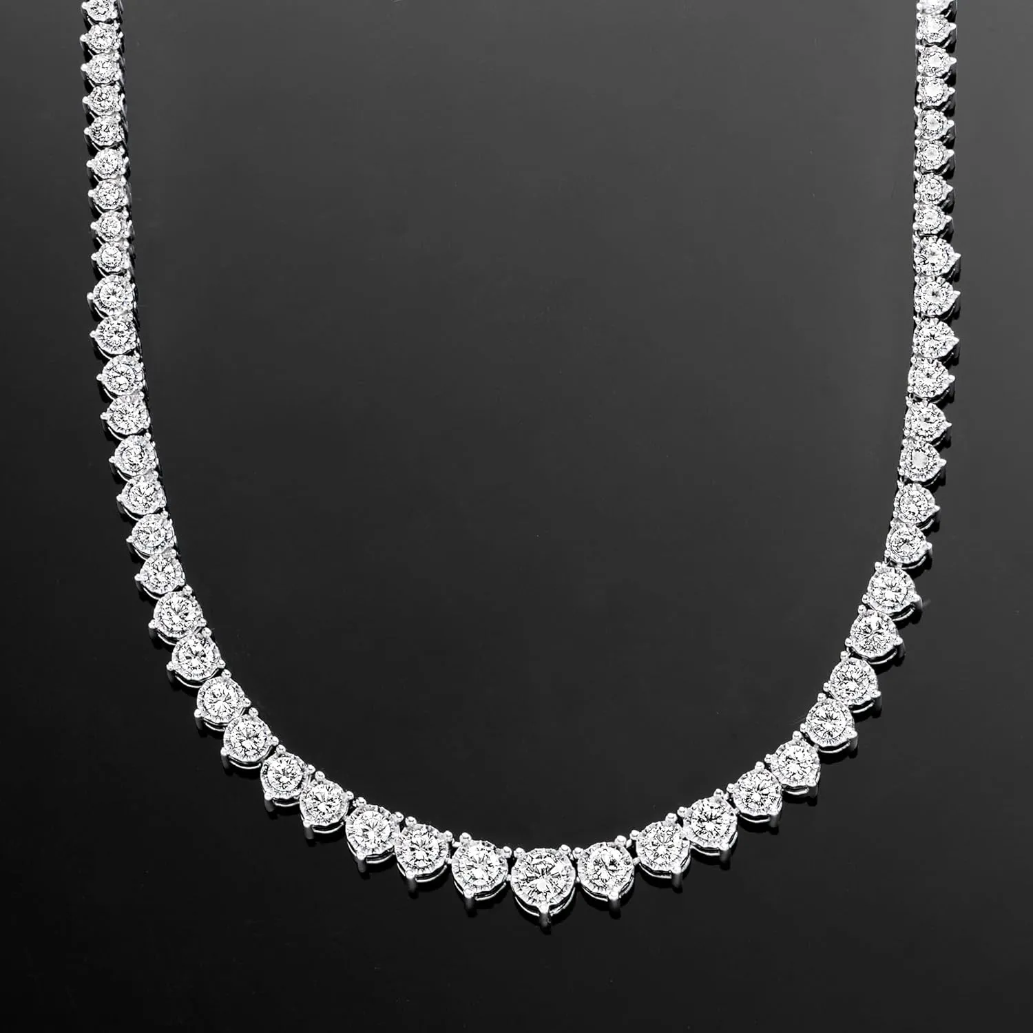 Ross-Simons 5.00 ct. t.w. Graduated Lab-Grown Diamond Tennis Necklace in Sterling Silver