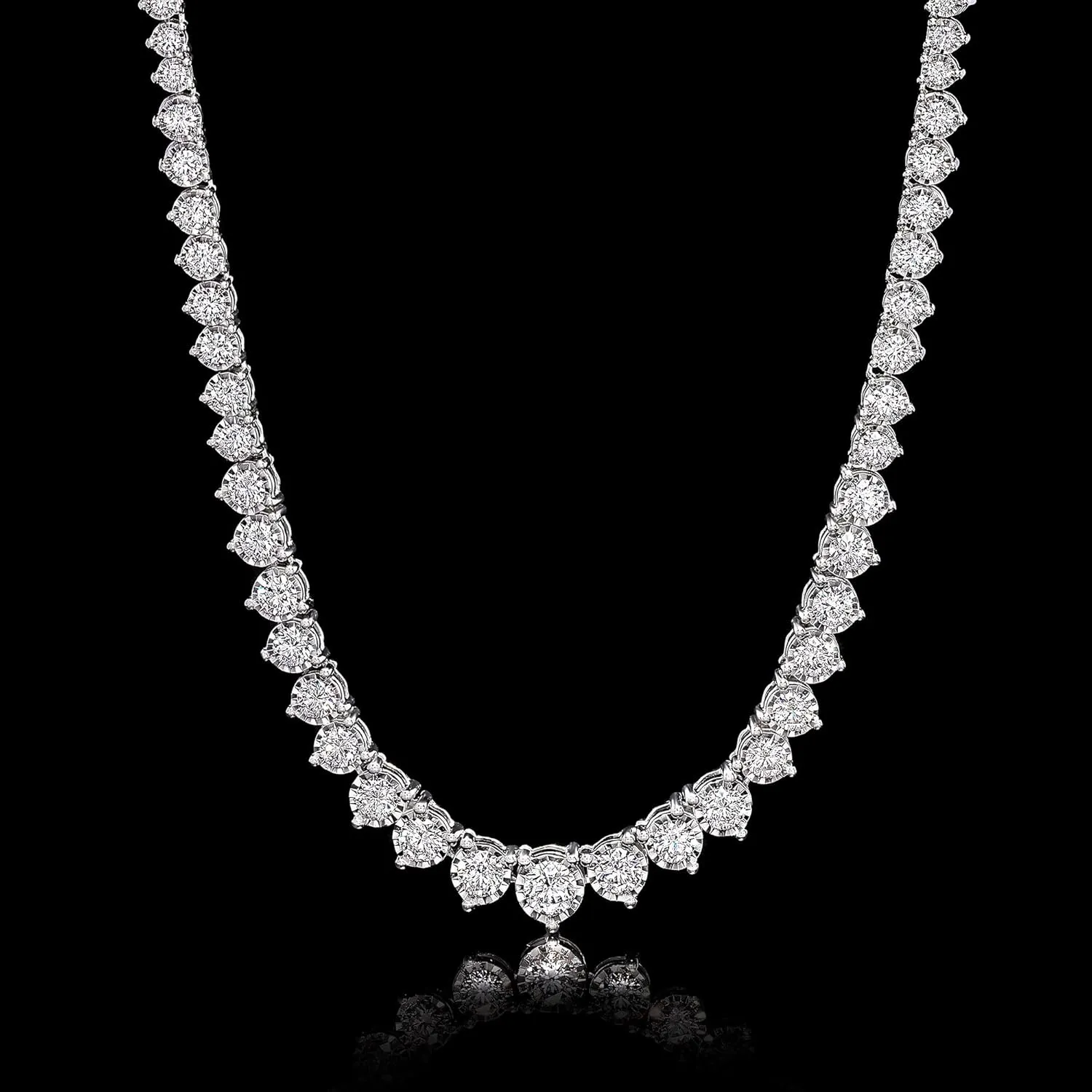 Ross-Simons 5.00 ct. t.w. Graduated Lab-Grown Diamond Tennis Necklace in Sterling Silver