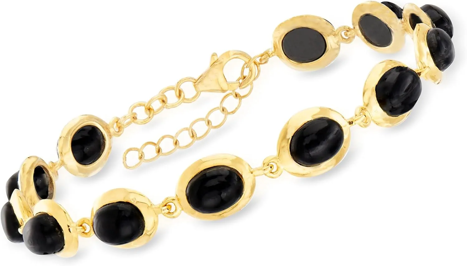 Ross-Simons Black Onyx Bracelet in 18kt Gold Over Sterling