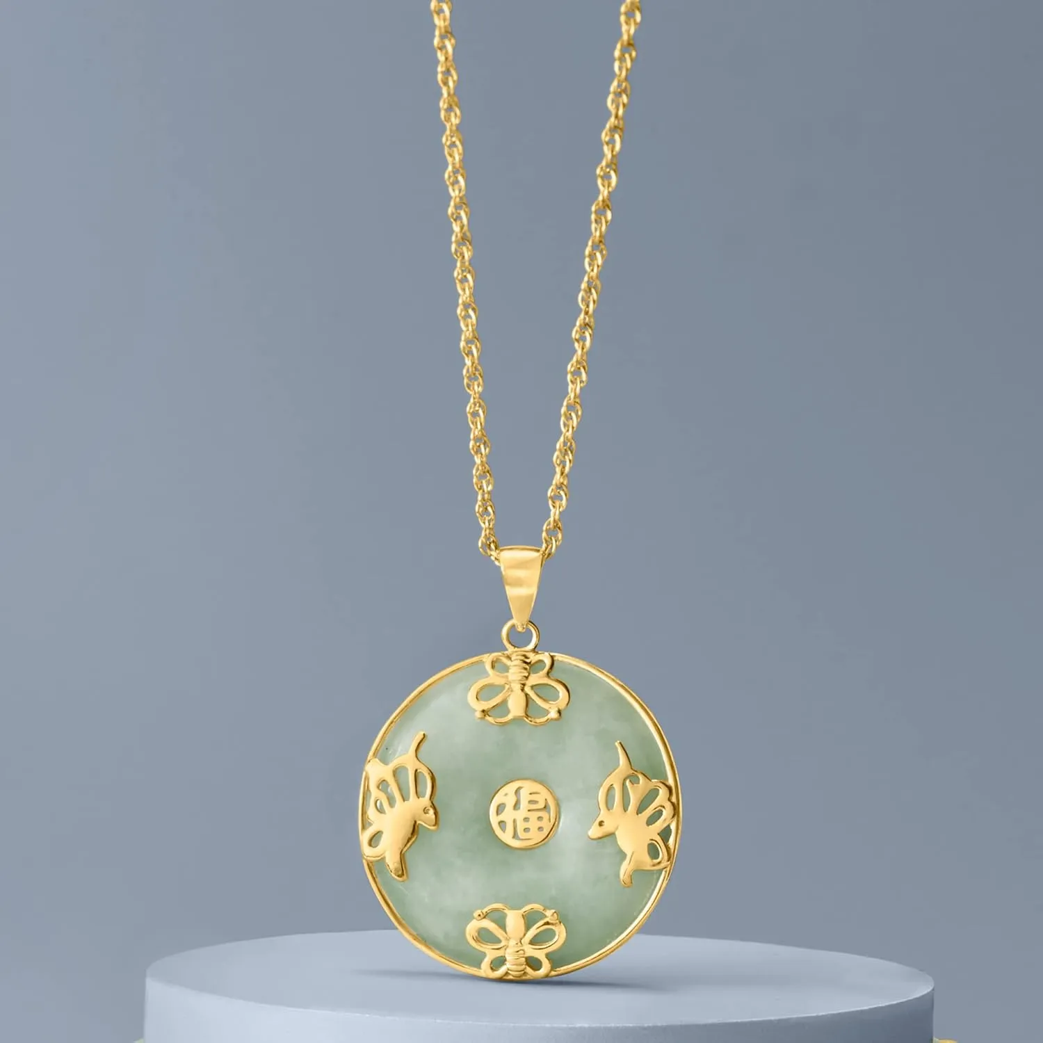 Ross-Simons Good Fortune Butterfly Pendant Necklace in 18kt Gold Over Sterling