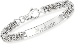 Ross-Simons Italian Sterling Silver Byzantine Personalized Id Bracelet