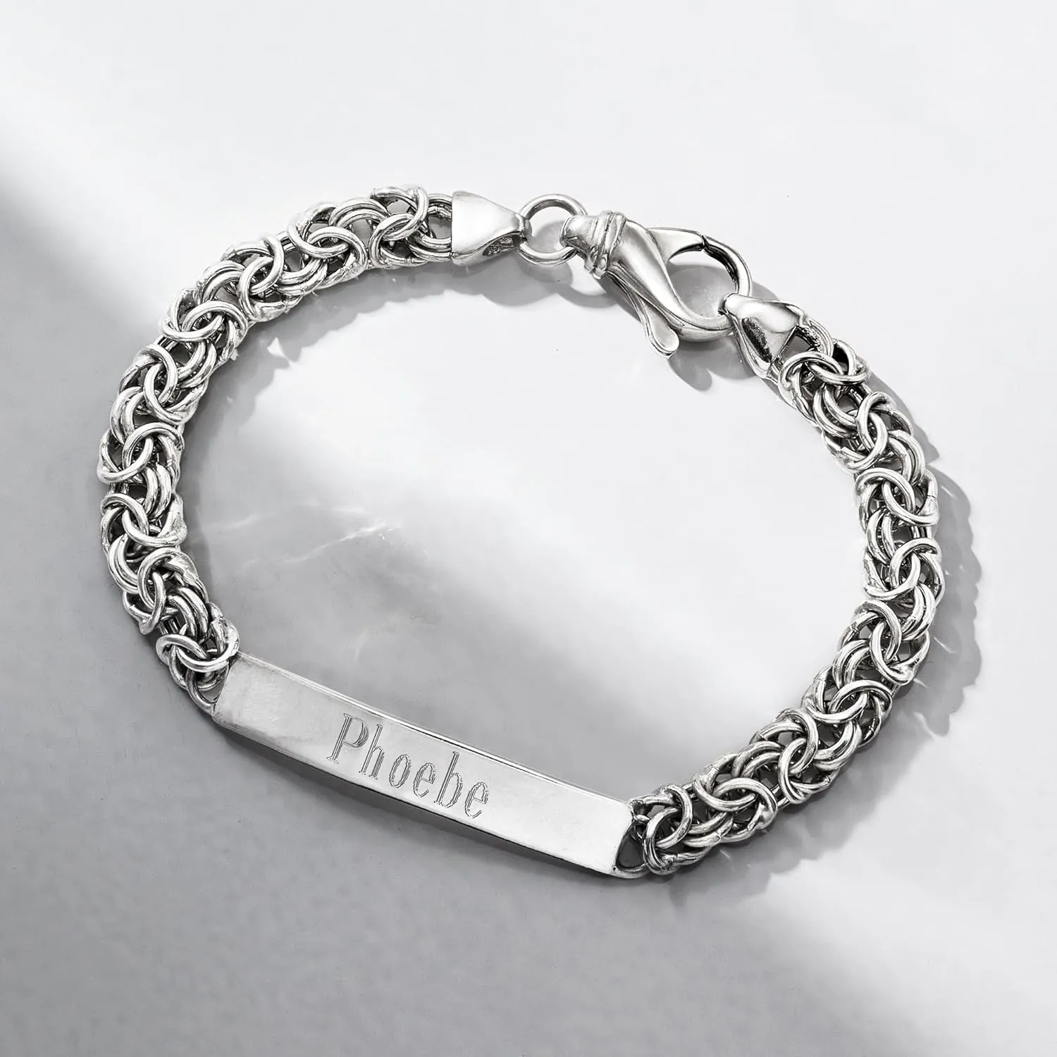 Ross-Simons Italian Sterling Silver Byzantine Personalized Id Bracelet